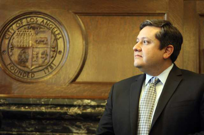 Photo: Miguel A. Santana, city administrative officer, listens as the  City Council works on changes to Mayor Antonio Villaraigosa's proposed budget in the council chambers last May. Credit: Anne Cusack /  Los Angeles Times