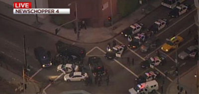 A murder suspect led police on a lengthy chase Tuesday before being shot by officers. (NBC-LA)
