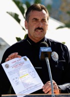 LAPD Chief Charlie Beck briefs the public on the search for suspects involved in the brutal beating of Bryan Stow at Dodgers stadium. A suspect was arrested May 22, 2011