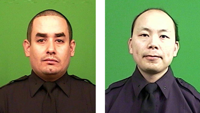 Officer Rafael Ramos, 40, left, had been with the NYPD two years. Officer Wenjian Liu, 32, had been with the department seven years.<i>(New York Police Department)</i>